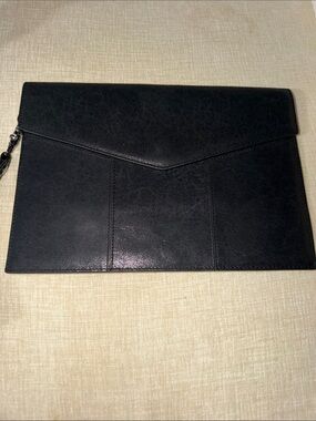 Botkier Black Leather Trigger Flap Clutch